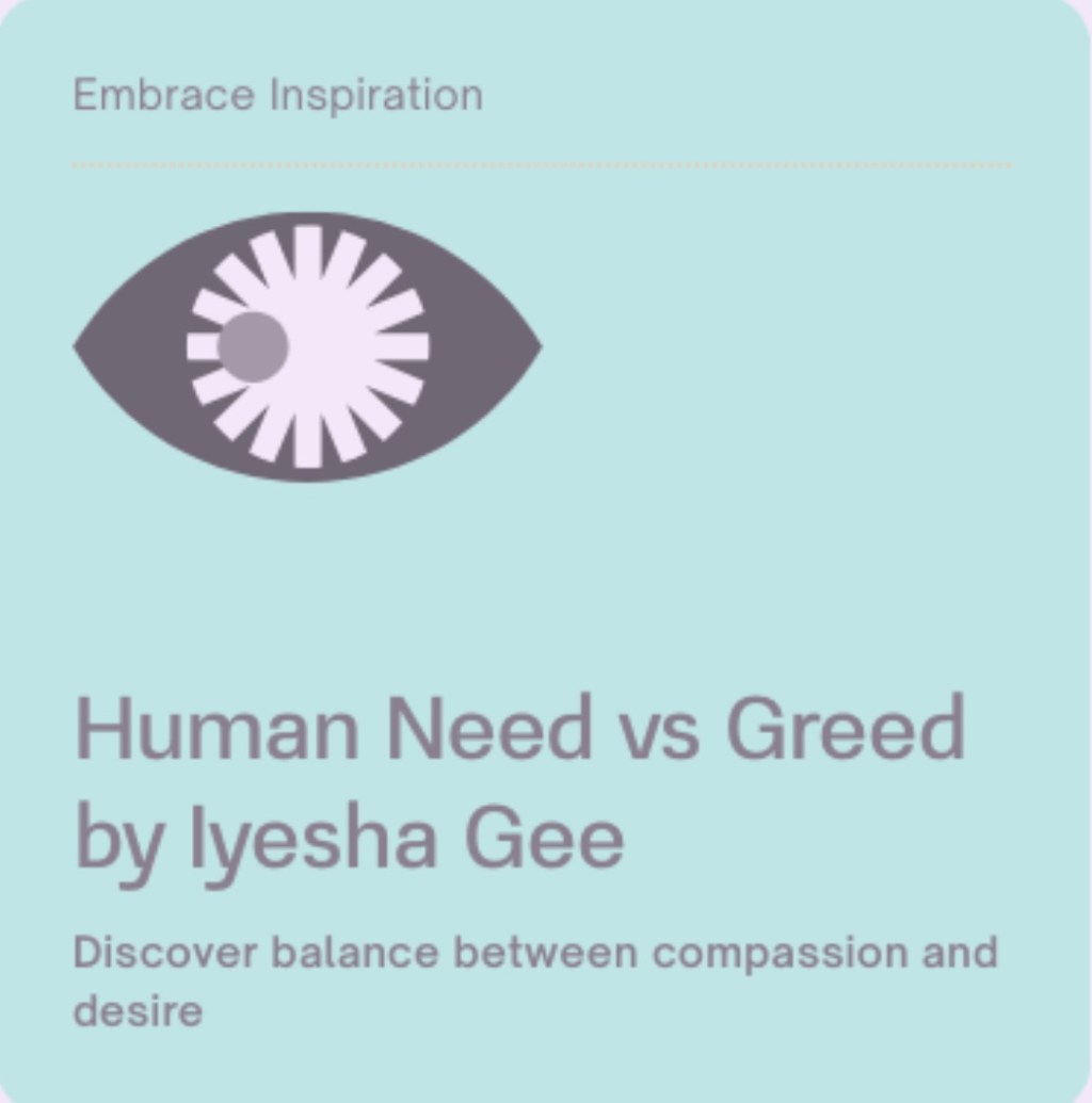 Human Need vs&nbsp;Greed
